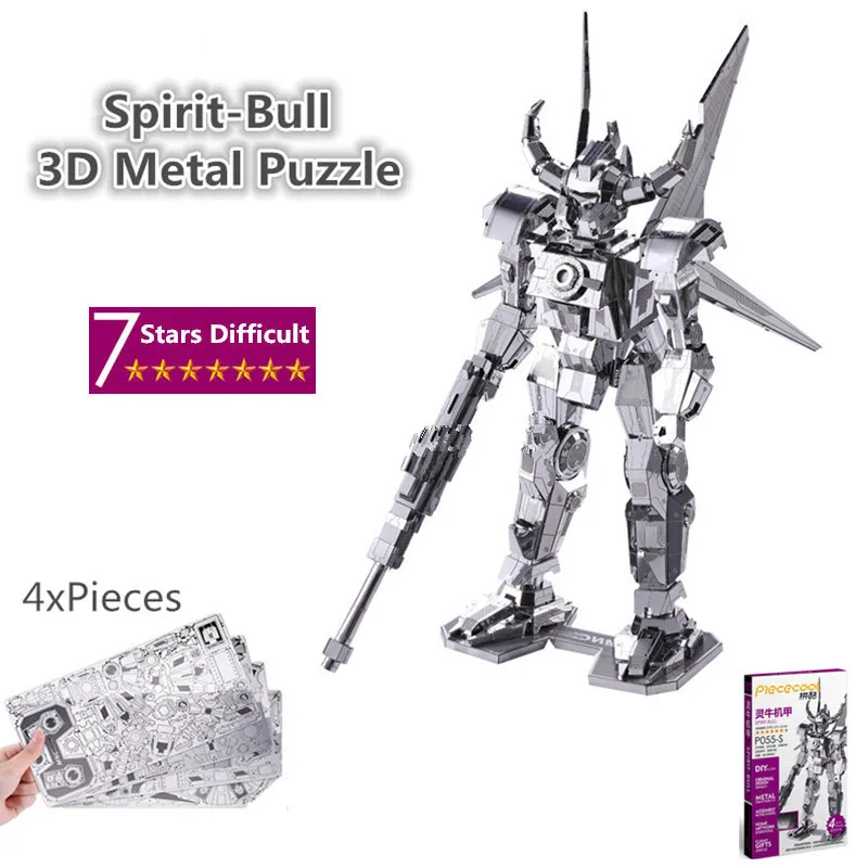 

Piececool 3D Metal Puzzle of "SPIRIT-BULL Robot" First 7 Stars Difficulty 3D Metal Assemble Model Kits for Kids Toys DIY Gifts