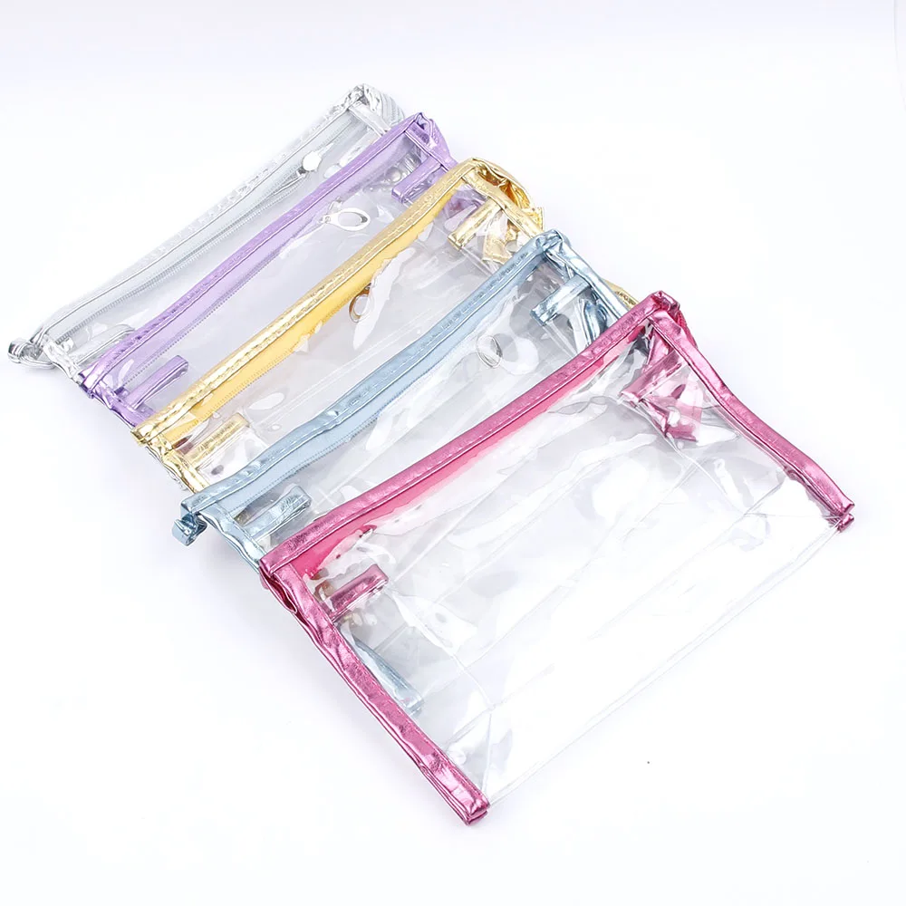 New Clear Transparent Plastic PVC Travel Makeup Cosmetic Toiletry Zip Bag Pouch Strong Bag For ...