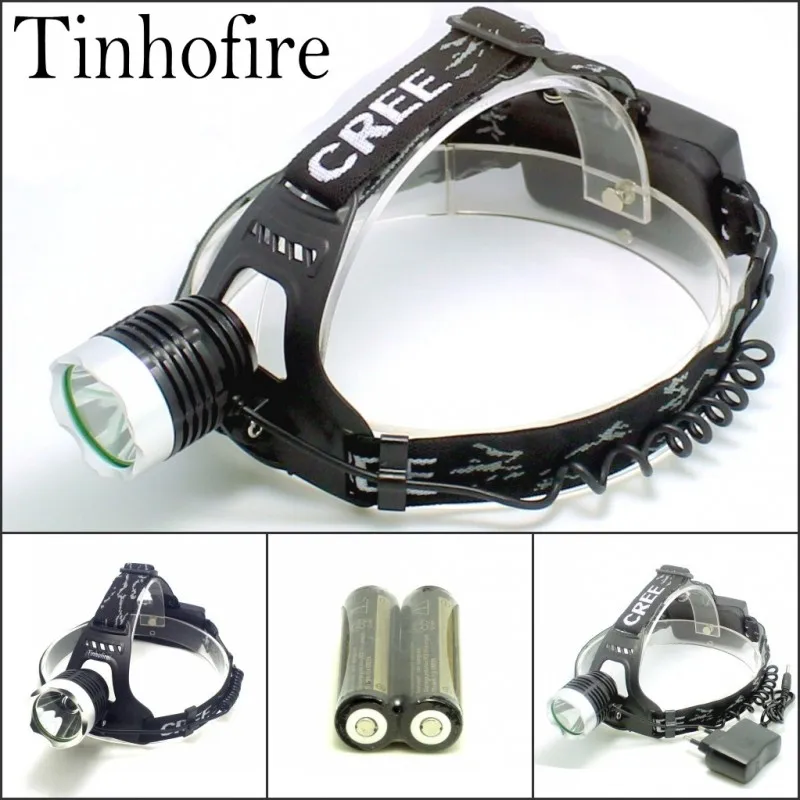 Tinhofire K11 CREE XM-L XML T6 светодиодный 2000LM 3 режима налобный фонарь головной светильник Головной фонарь вспышка светильник+ 2x перезаряжаемая батарея