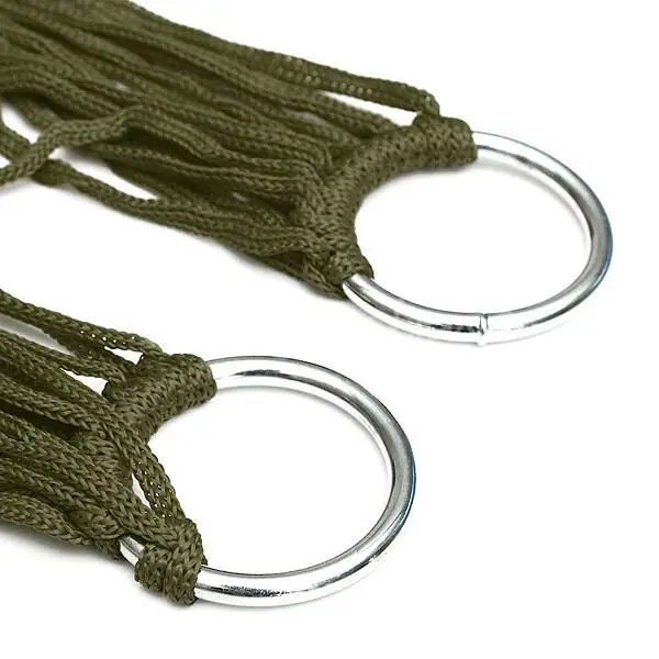 Deep Green Nylon Hammock Hanging Mesh Sleeping Bed Swing Outdoor