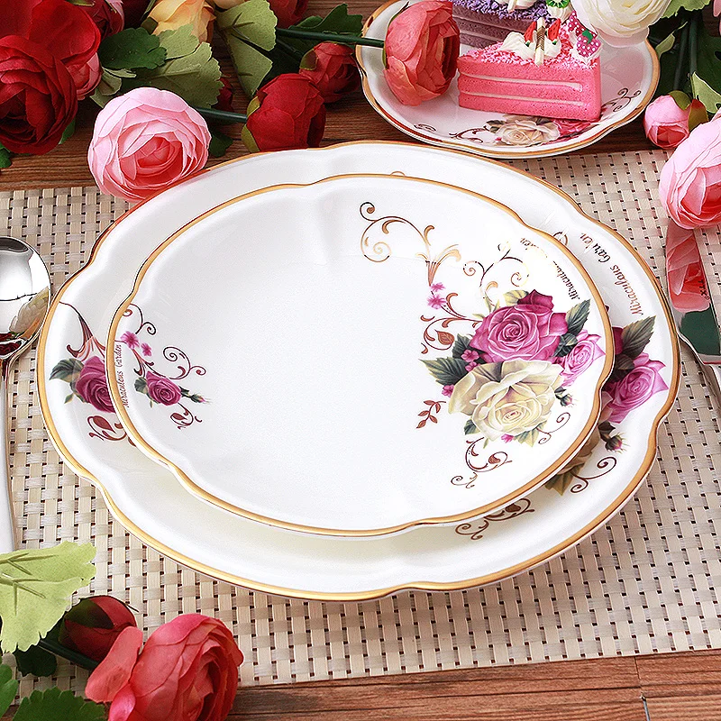 2017 Hot Sale Bone china Dishes 2 Pcs Quality Ceramic Flat Plates