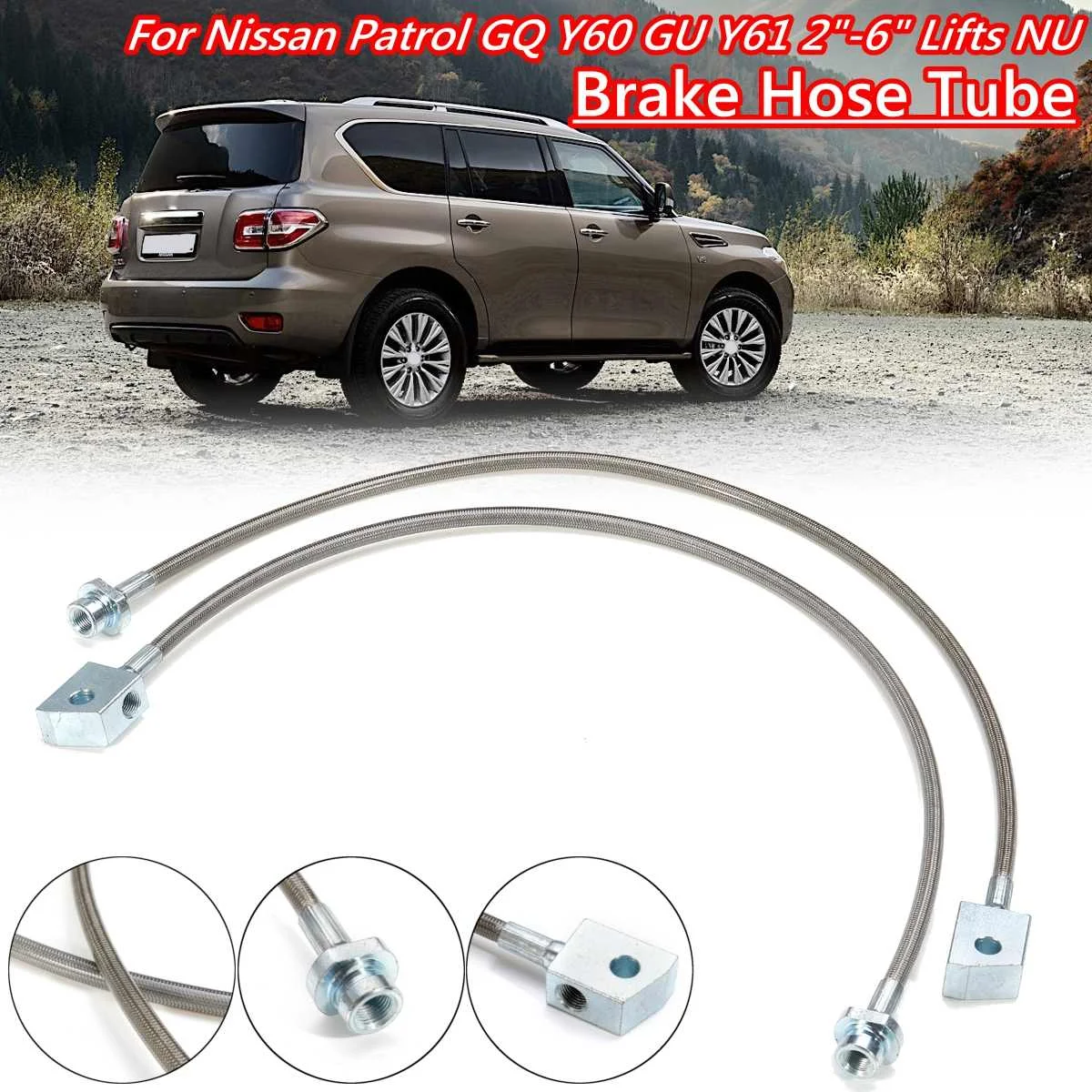 

Car Extended Braided Brake Line Hose Tube For Nissan Patrol GQ Y60 GU Y61 2"-6" Lifts NU 1988-2007 Accessories Replacement