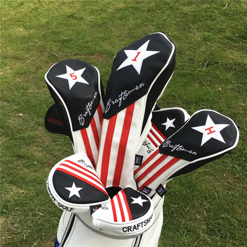 CRAFTSMAN GOLF USA Flag Red Stripes Mid Mallet Putter Head Cover (1)