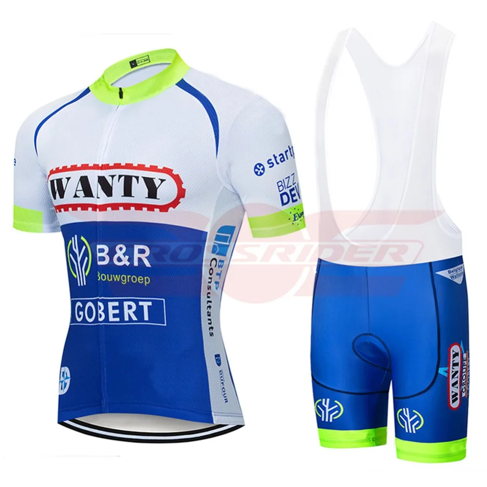 2019 Pro Team WANTY Cycling Jersey 9D Bib Set MTB Uniform Belgium Bike Clothing Bicycle Wear Clothes Mens Short Maillot Culotte
