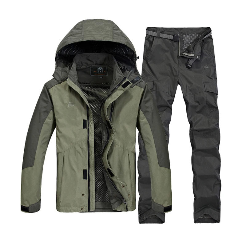 

2018 New Autumn Men Summer Fishing Hiking Camping Climbing Trekking Outdoor Travel Quick Dry Jacket Trousers Suit Pant Plus Size