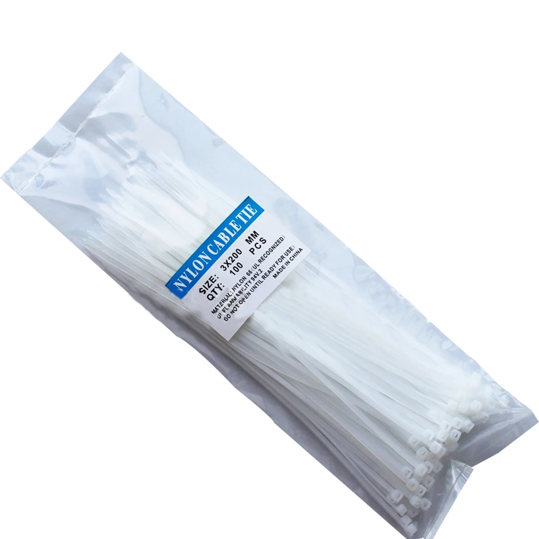 100 Pcs Nylon Cable Self locking Plastic Wire Zip Ties Set 3*200