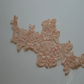 

(2pcs/lot)pink floral patches diy layer sew on venice patches Lace Trim Fabric Dress Decoration Bridal Trim2018101402