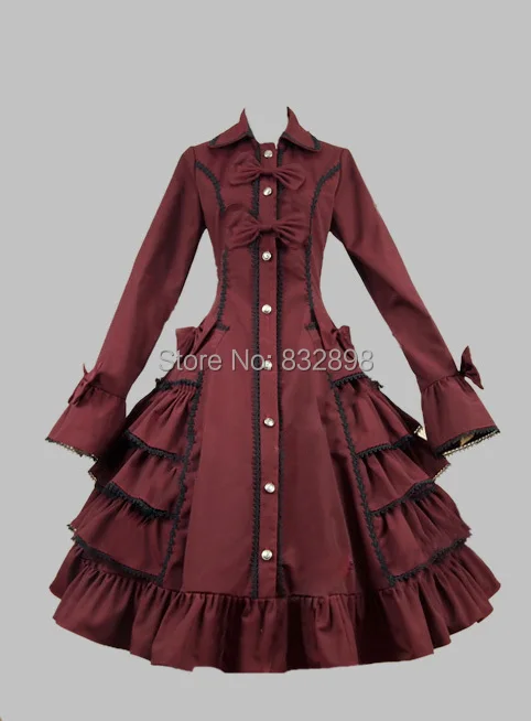 

Gothic Victorian Lolita Steampunk Cotton Ruffles Dress