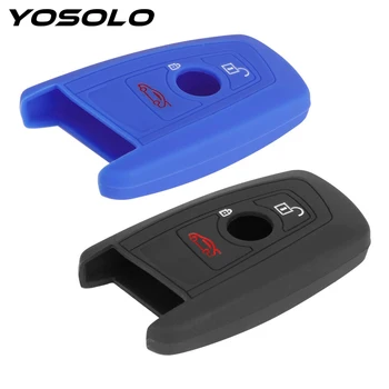 

YOSOLO 3 Buttons Car Silicone Key Case Fob Car Key Cover Key Bag For BMW 1 3 5 7 Series F30 F31 F34 F10 F11 F07 X1 X3 X4 X5 X6