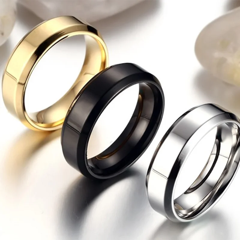 Простое гладкое черное/3 цвета титановое кольцо для мужчин обручальные кольца для wo мужчин