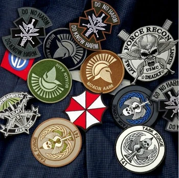 

Outdoor Various Embroidery Double Faced Hook And Loop Cloth Epaulette Armband Badge Army Tactical Emblem For Bags BDU Cap 10pcs