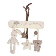 Милый кролик, детская музыкальная подвесная кровать, безопасное сиденье, плюшевая игрушка для младенцев, колыбель, колокольчик, многофункциональные плюшевые игрушки I0067