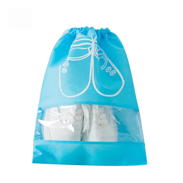Водонепроницаемая сумка для обуви, сумка для хранения, дорожная сумка, переносная сумка, сумка-Органайзер, Нетканая, для стирки, пылезащитная крышка - Цвет: light blue