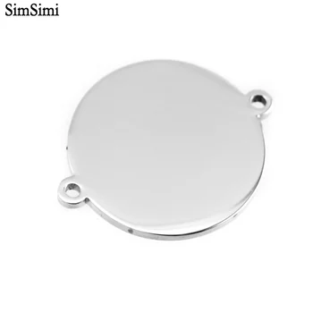 

Stainless Steel 2 Ears Round 15/20/25mm Blank Charm Printed Circle Connector Jewelry Making for Necklace/Keychain 50pcs/lot