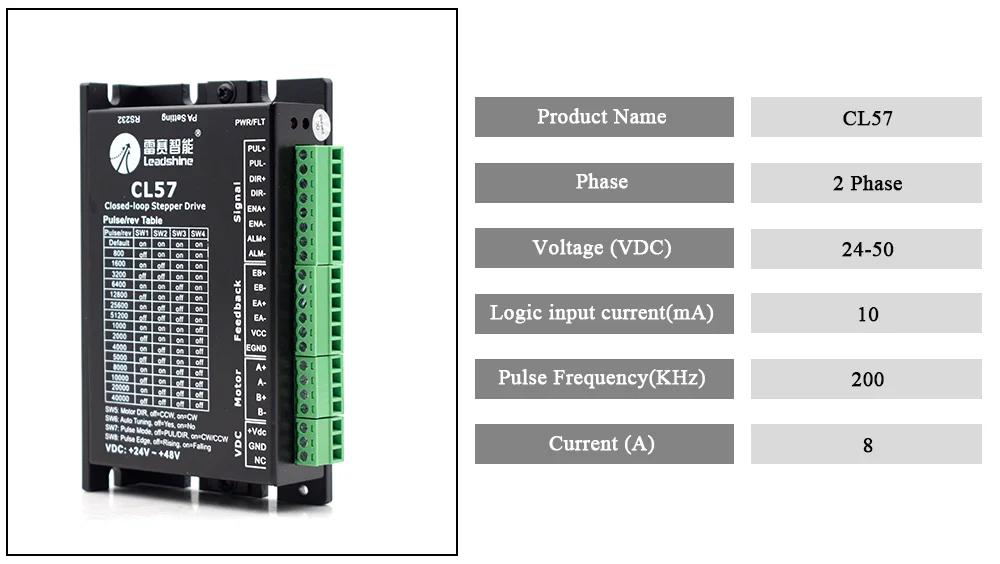 2 фазы Драйвер шагового двигателя leadshine CL57 57 последовательный nema 23 CL последовательный замкнутая петля VDC24-50V 2-8A для гравировальный станок с