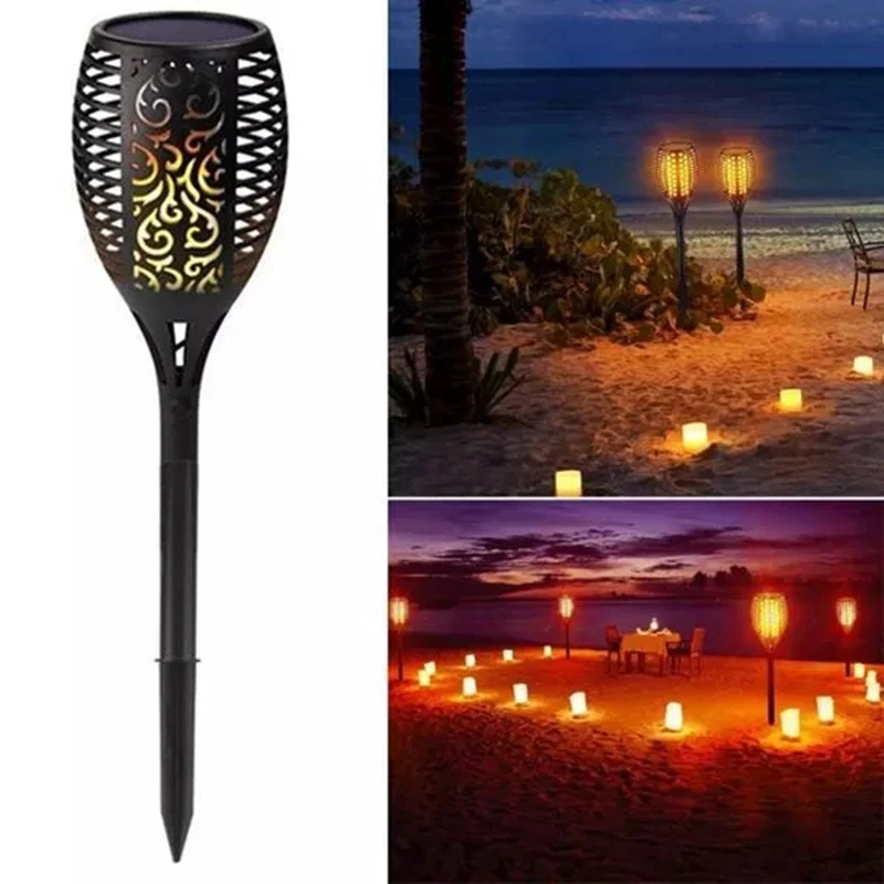 

LED Solar Powered Torch Light Outdoor Flickering Flame Lamp for Path Garden Landscape Waterproof Lights