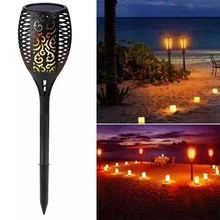 LED Solar Powered Torch Light Outdoor Flickering Flame Lamp for Path Garden Landscape Waterproof Lights digoo dg fle01 solar garden decoration led flame lamp landscape automatic waterproof atmosphere light for patio yard path light