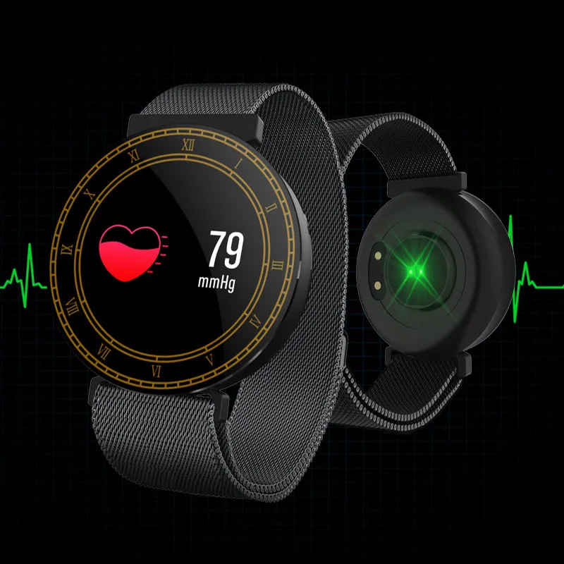 

New Smart Band Bracelet Round Screen Blood Pressure Heart Rate Waterproof For Sport IOS Android