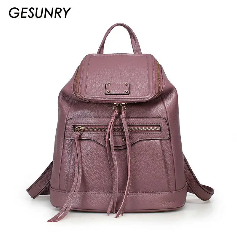 

2016 famous brand Trend Women's Backpacks Girls Fashion Bag Travel 100% genuine leather Bags Students' Backpacks