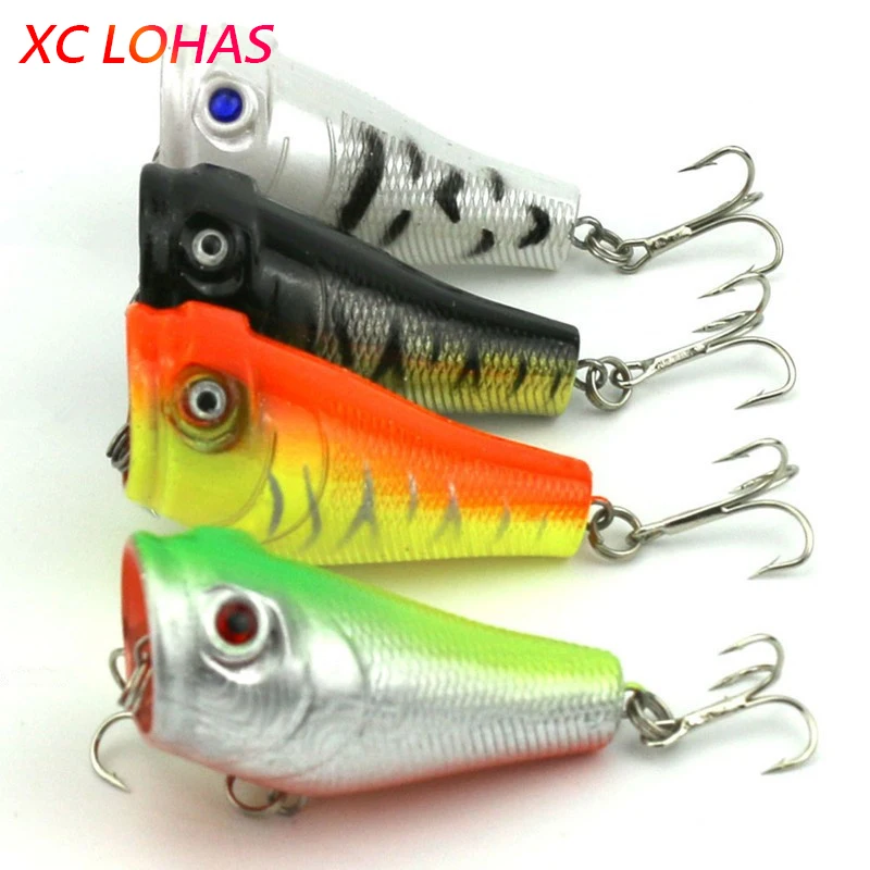 

Top Water Floating Popper Lure 3D Fish Eye Artificial Fishing Lure Poper Fake Lure Hard Bait 5cm 7.4g PO007