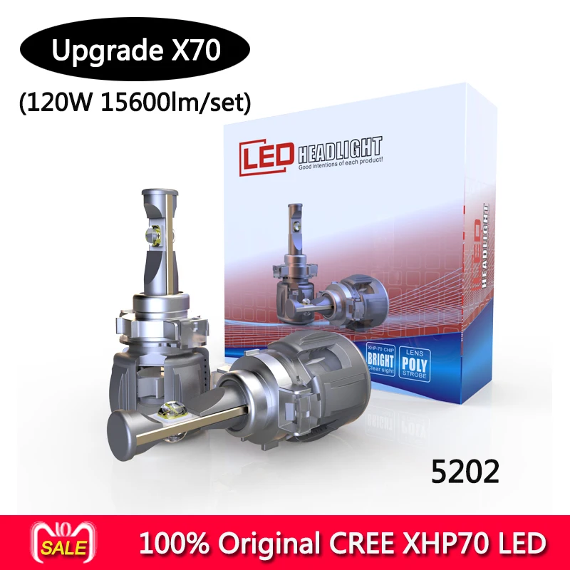  1 pair 12v 6000k 120W 15600LM H7 H8 H9 H11 9005 HB3 9006 HB4 9012 HIR2 H4 auto headlight LED bulbs  - 33013977967