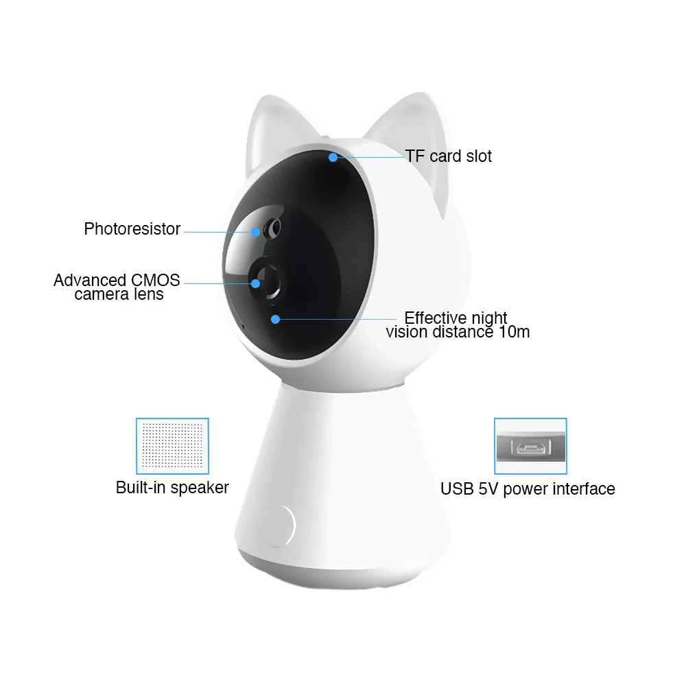 A280 Cat IP WiFi сетевая робот камера HD 360 градусов беспроводной детский домашний монитор ИК ночного видения безопасности мини видеокамера