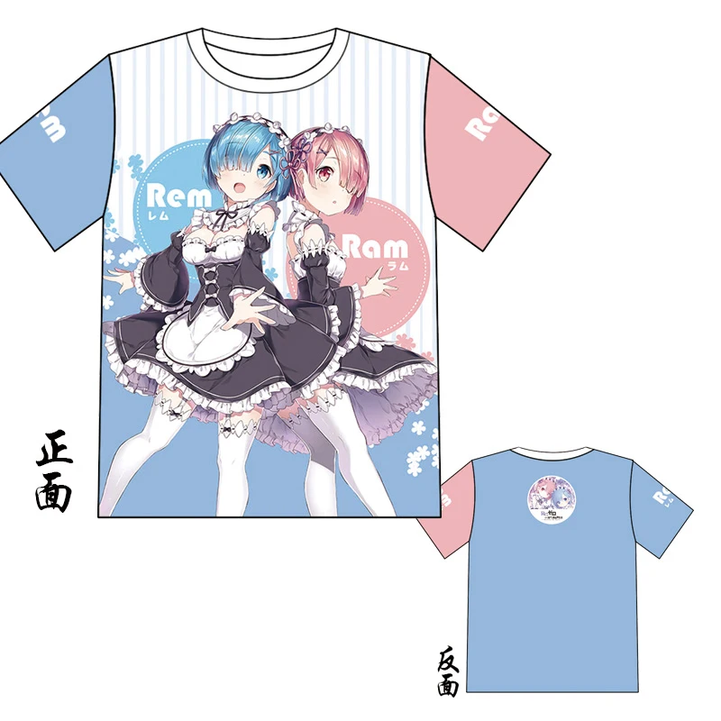 Re Zero kara Haj аниме футболка Мужская и Женская Новая мода хип хоп футболки