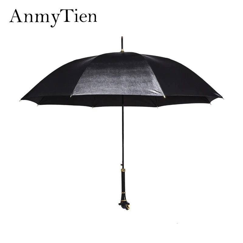 

Black Leopard Customize Long Handle Elegant Umbrella Waterproof Men Rain Guarda Chuva Strong Windproof Male Umbrella Rain Gear
