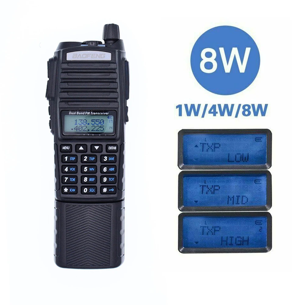 2019 Baofeng UV-82 8 Вт 10 км дальняя мощная рация портативная CB vhf/uhf двухстороннее радио Amador 8 Вт UV82