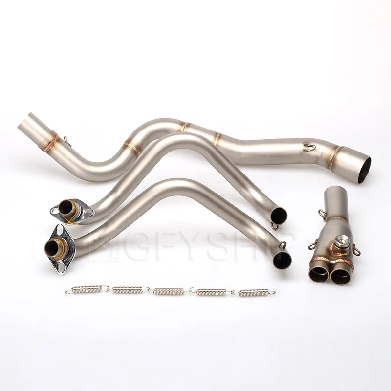 Motorcycle Exhaust Pipe Muffler Middle and Front Link Pipe System For
