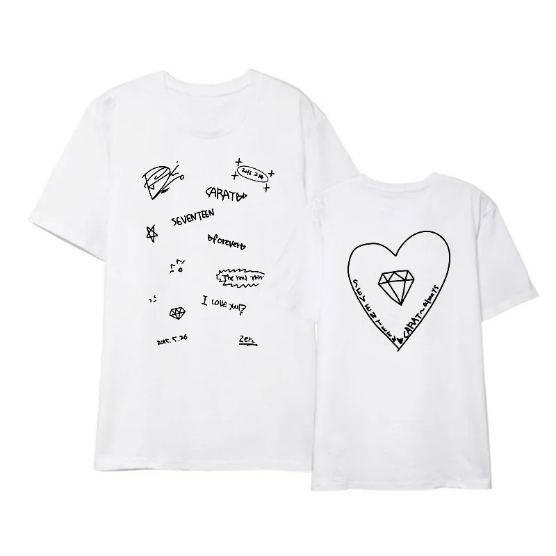 

ONGSEONG Kpop SEVENTEEN 3th Anniversary Album Shirts Hip Hop Casual Loose Clothes Tshirt T Shirt Short Sleeve Tops T-shirt DX879