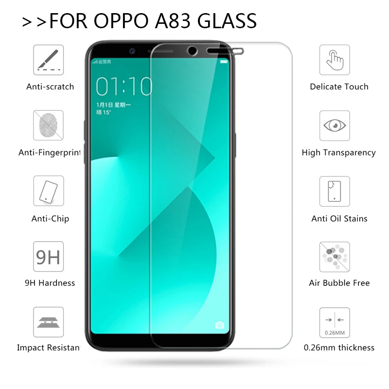 2.5D плёнка из закалённого стекла для OPPO A83 Защитная пленка для экрана с уровнем твердости 9 H Защитное стекло для wangcangli для OPPO A3s A3 A5 A71 F9 R17