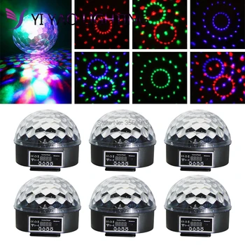 

6pcs/lot Mini RGB Stage Light Effect Crystal Magic Ball Disco DJ Light With
