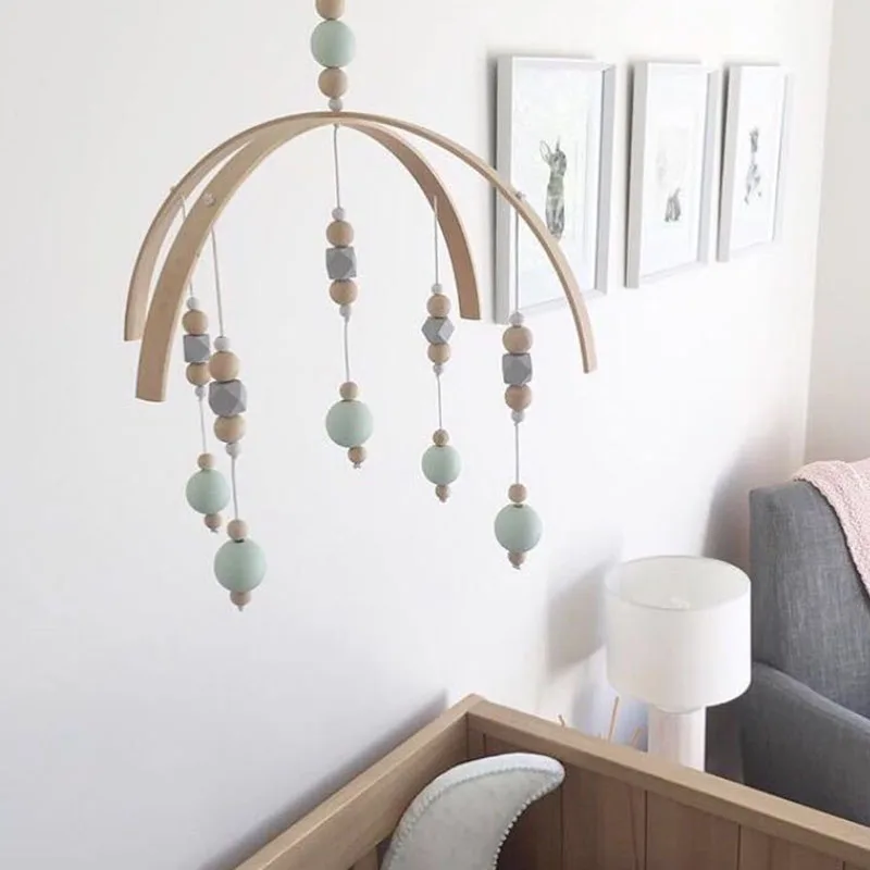 melhor Sinos de vento Sino de Madeira Contas Estilo Nórdico Casa Pendurado Decoração para Quarto De Cama Berço Do Bebê Fotografia Props 2018ing