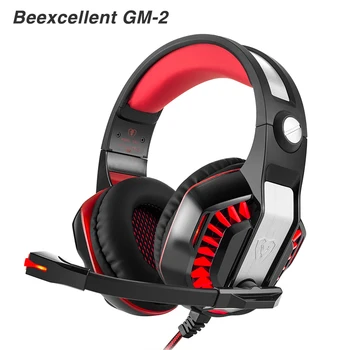 Beexcellent  GM-2 PC Gaming gamer headset Headphones Headphone Wired stereo Bass Computer with microphone LED for pc gamer