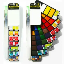 18/25/33/42 Цвета акварельные краски в наборе, художник складной акварельные краски в наборе с кисточек для рисования на поле эскиз на открытом воздухе Краски Инж