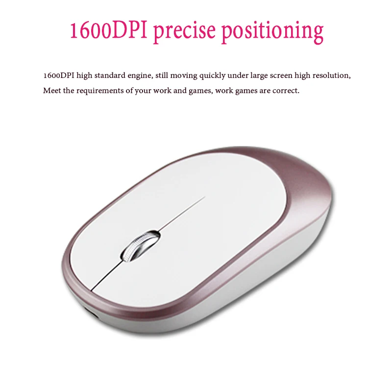 

high Quality Rechargeable 400MAH Wireless Mouse With Silent Key 1600DPI Mute button For mi notebook Pro/Mi gaming /office Laptop