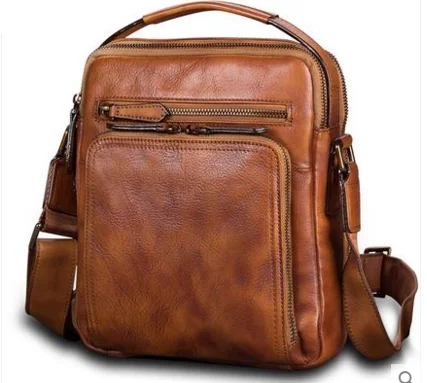 

genuine Leather Men Messenger Bags Multi-Function Cross Body Shoulder Bags Durable Cowhide Casual Handbags Business Travel D589