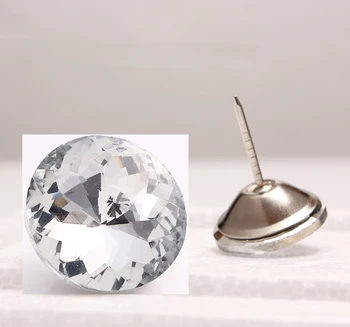 

(1000 pcs /pack) 25mm Redbud Crystal Glass Button With Tack Nails