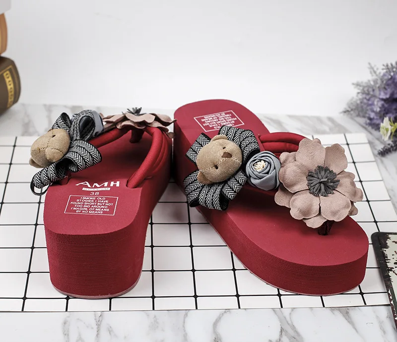 Female Summer Fashion Korean Most Comfortable Womens Slippers Flip Flops Shoes Discount Online 6cm65
