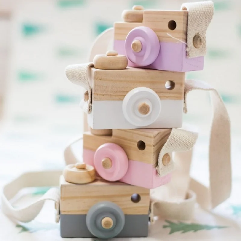 Wooden Camera Children Photobooth Props Decorate for Baby