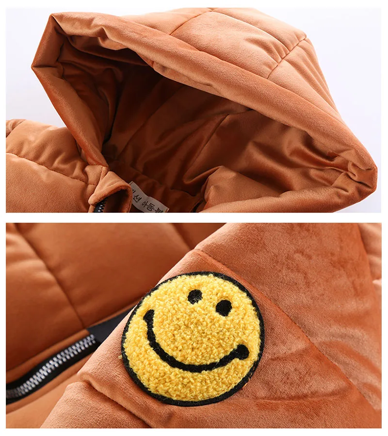 Winter warm gold velvet jacket for boys kids solid hooded down jacket for boys children coats outwear boy clothes (1)