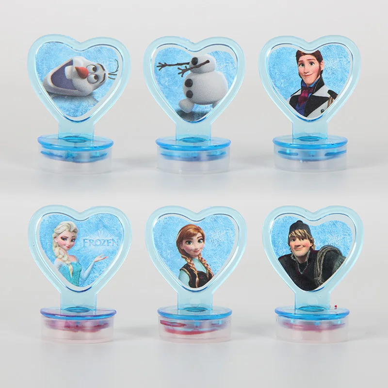 

6 Piece Frozen Princess DIY Cartoon Seal Red Tattoo Easy to Clean Mold Stamp Set Craft Stationery Party Supplies Girl Like