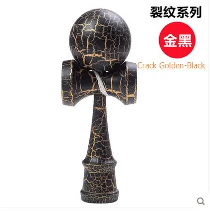 Высококачественная игрушка кендама Мячи игрушки трещины резиновые jumbo kendama игрушки для детей Япония спортивные игрушки - Цвет: Crack Goldren Black