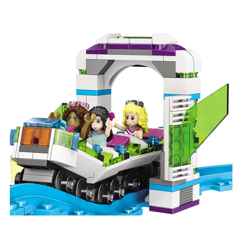 Цена Детские игрушки для девочек друзья парк развлечений роликовая подставка с рисунком Модель Кирпичи совместимы с блоками Legoings