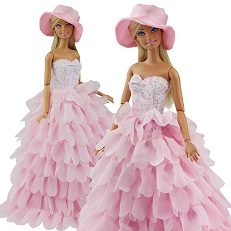 Princess-Evening-Party-Clothes-Wears-Dress-Outfit-Set-for-Barbie-Doll-with-Hat-Great-Christmas-Gift 4