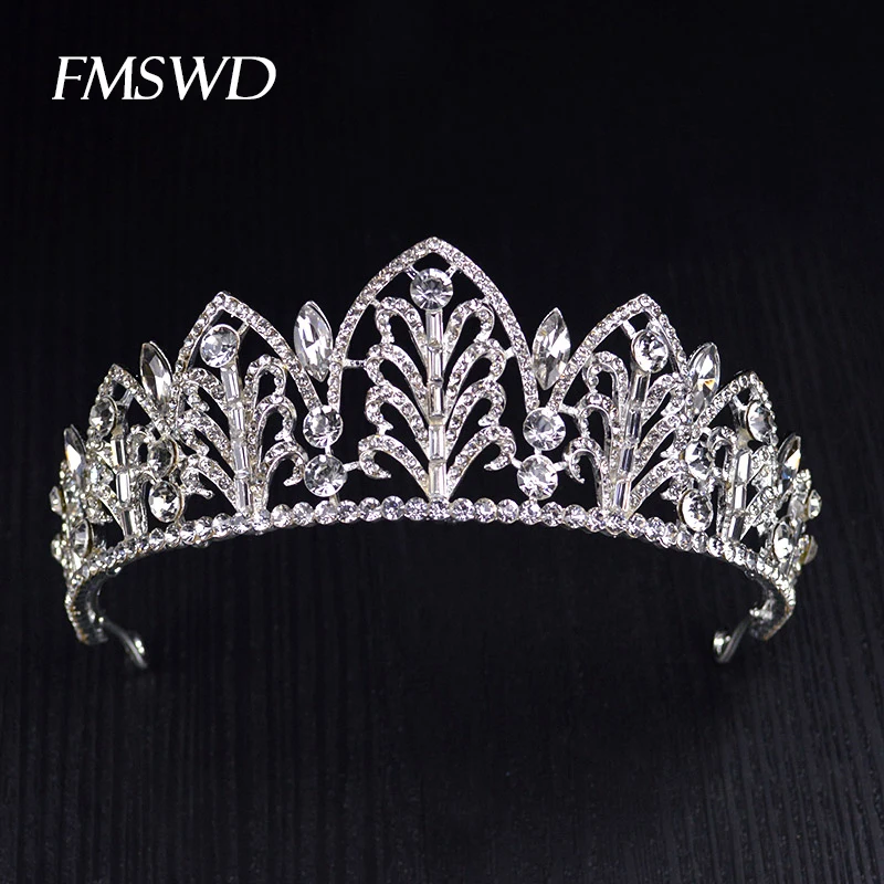 New Luxury Large Queen Crystal Crown Wedding Head Tiara Bride Hair
