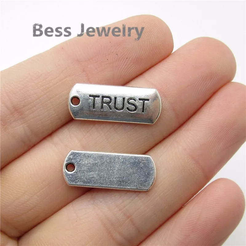 

36pcs(21*8mm) Antique Silver Trust Charm European pendant fit for pandora style Bracelets Necklace DIY Metal Jewelry Making