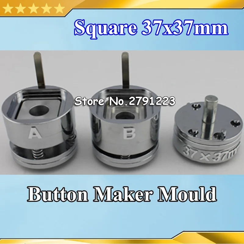 Square 37x37mm Interchangeable Die Mould for New Pro Badge Machine Button Maker both Fit N3&N4 Button Machine