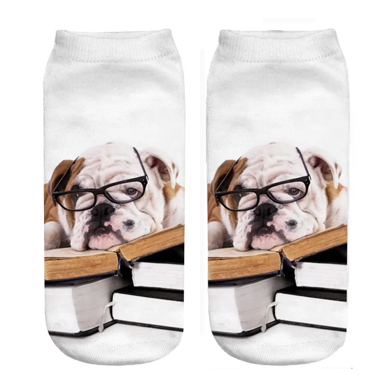 Очки собака книга 3D носки с напечатанным цифровым принтом новые женские ang девушки носки дропшиппинг